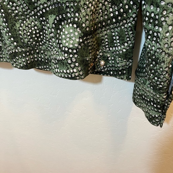 St. John Sport by Marie Gray Green Studded Jean Jacket - Picture 11 of 16